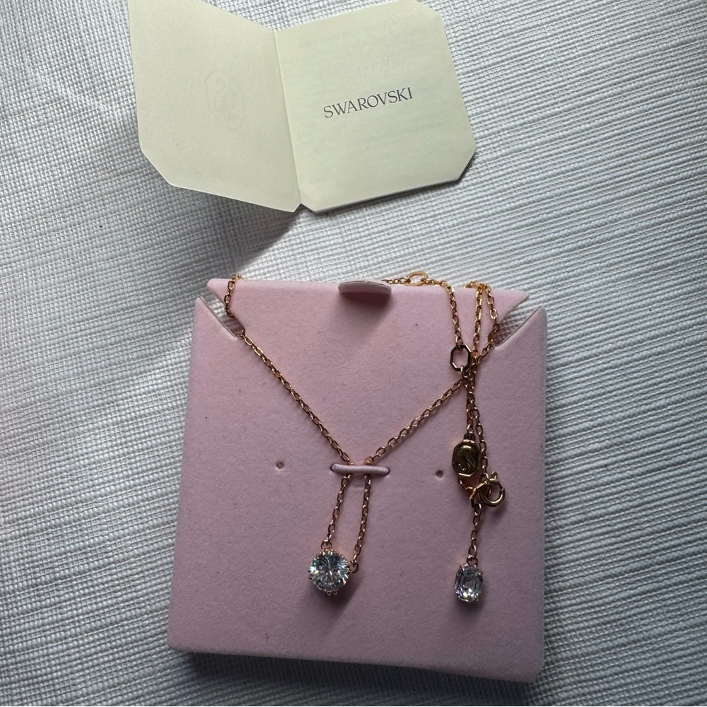 Swarovski Gold Necklace with Crystal Accents